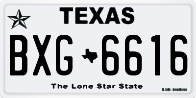 TX license plate BXG6616