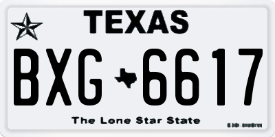 TX license plate BXG6617