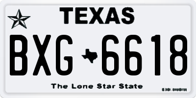 TX license plate BXG6618