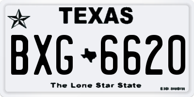 TX license plate BXG6620