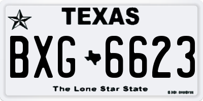 TX license plate BXG6623