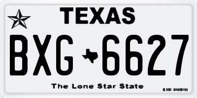 TX license plate BXG6627