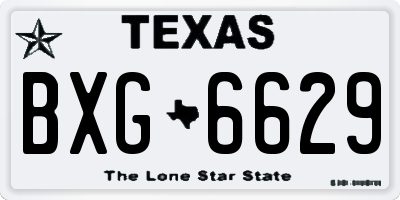 TX license plate BXG6629