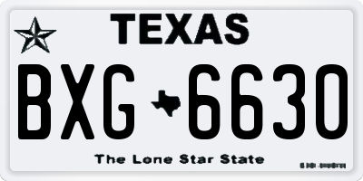 TX license plate BXG6630