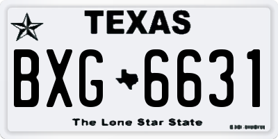 TX license plate BXG6631