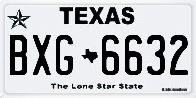 TX license plate BXG6632