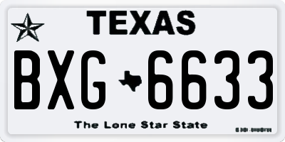 TX license plate BXG6633