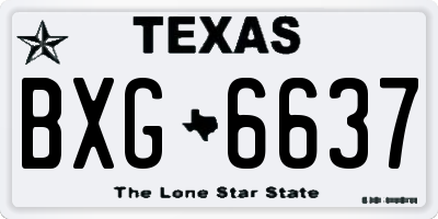 TX license plate BXG6637