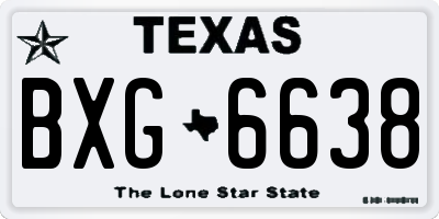 TX license plate BXG6638