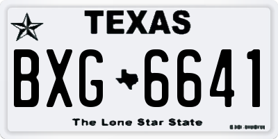TX license plate BXG6641