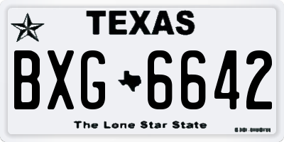 TX license plate BXG6642