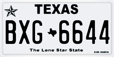 TX license plate BXG6644