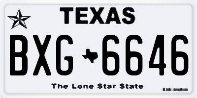 TX license plate BXG6646