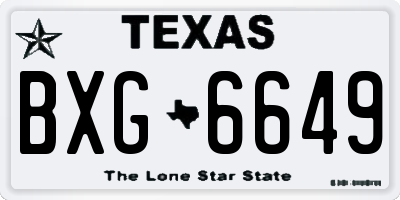 TX license plate BXG6649