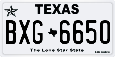 TX license plate BXG6650