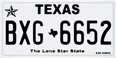 TX license plate BXG6652