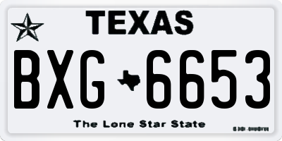 TX license plate BXG6653