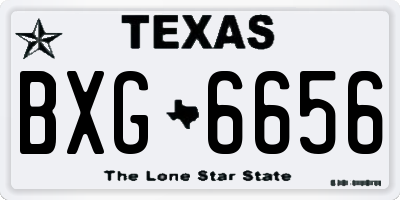 TX license plate BXG6656