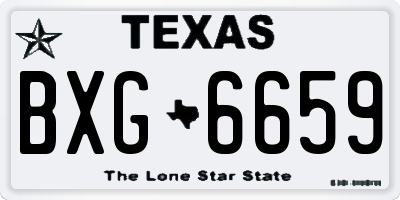 TX license plate BXG6659