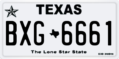 TX license plate BXG6661