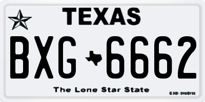 TX license plate BXG6662