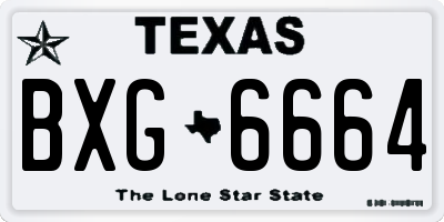 TX license plate BXG6664