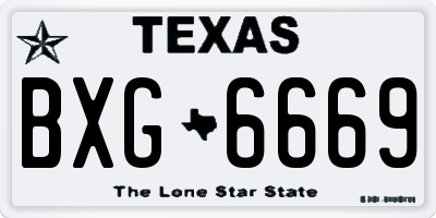 TX license plate BXG6669