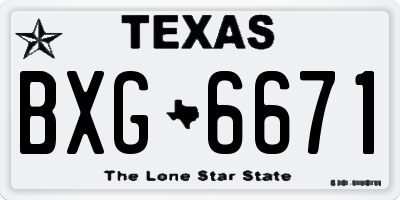 TX license plate BXG6671