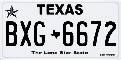 TX license plate BXG6672