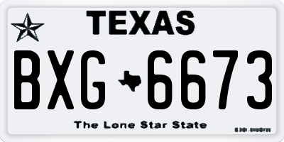 TX license plate BXG6673