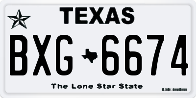 TX license plate BXG6674