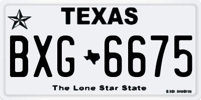 TX license plate BXG6675