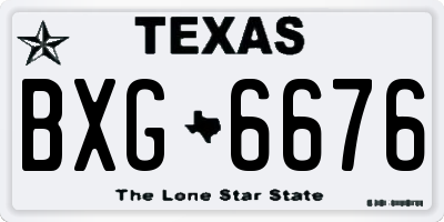 TX license plate BXG6676