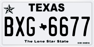TX license plate BXG6677