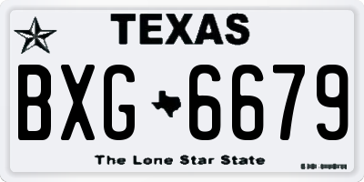 TX license plate BXG6679