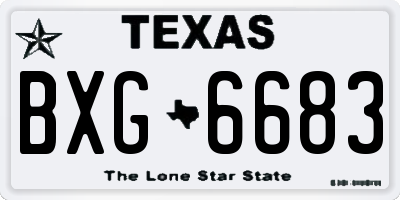 TX license plate BXG6683