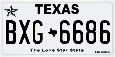 TX license plate BXG6686