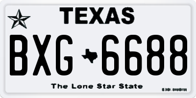 TX license plate BXG6688
