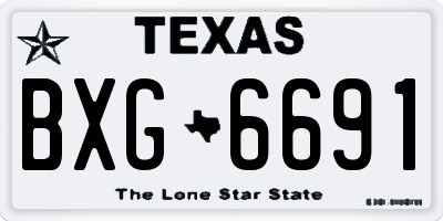 TX license plate BXG6691