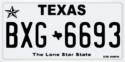 TX license plate BXG6693