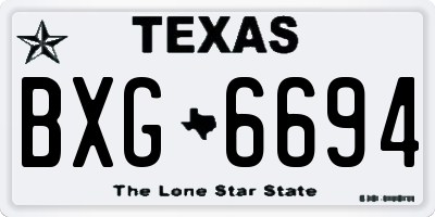 TX license plate BXG6694