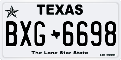 TX license plate BXG6698