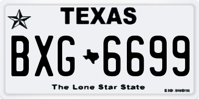 TX license plate BXG6699