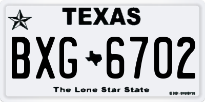 TX license plate BXG6702