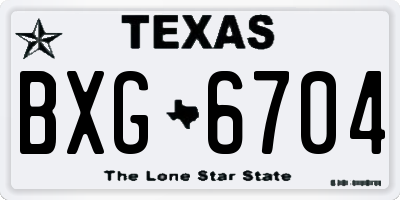 TX license plate BXG6704