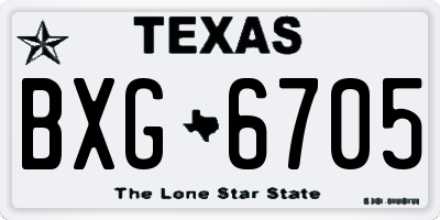 TX license plate BXG6705