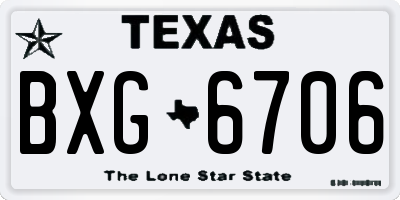 TX license plate BXG6706