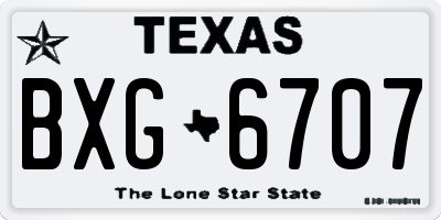 TX license plate BXG6707