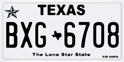 TX license plate BXG6708