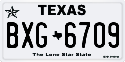 TX license plate BXG6709